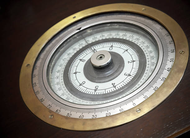 istock Built-in Vintage naval compass in the captain table 178588264