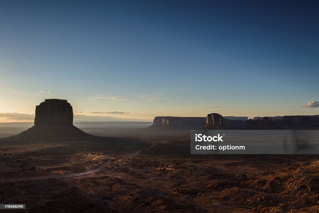 Monument Valley in the morning Arid Climate Stock Photo