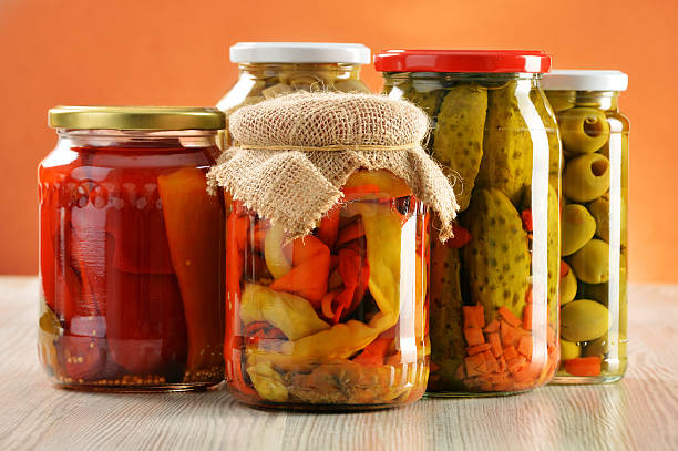 istock Composition with jars of pickled vegetables 178588307