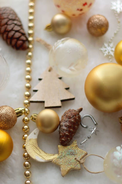 istock Christmas Ornaments and White Fur 1785883903