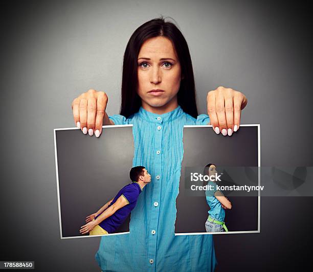 Sad Woman Broking Off Relationship Stock Photo - Download Image Now - Adult, Boyfriend, Breaking