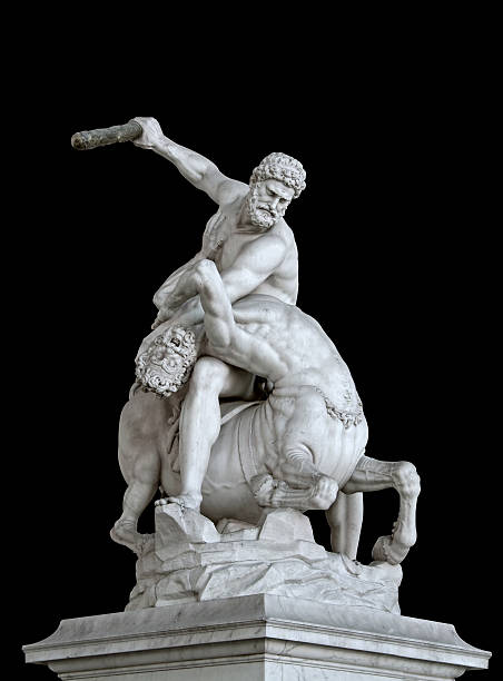 hercules e centauro-isolada - roman mythology imagens e fotografias de stock