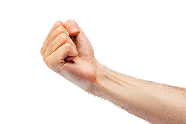 istock man's fist. isolated on white background 178590115