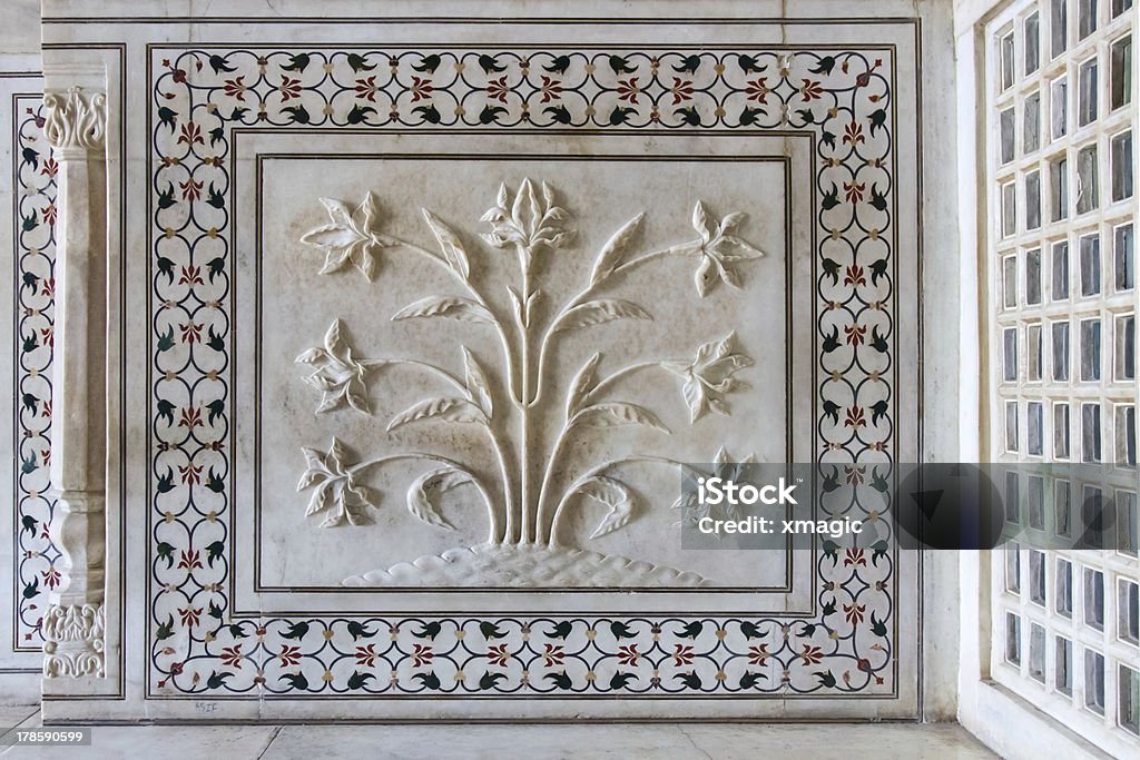 Taj Mahal detalhes. Agra, Índia - Foto de stock de Índia royalty-free