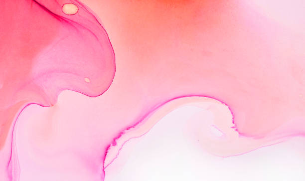 istock Natural abstract fluid art painting with alcohol ink technique. Soft dreamy colors create transparent wavy lines. 1785907233