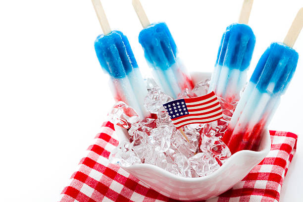 paletas heladas - napkin american flag holiday fourth of july fotografías e imágenes de stock