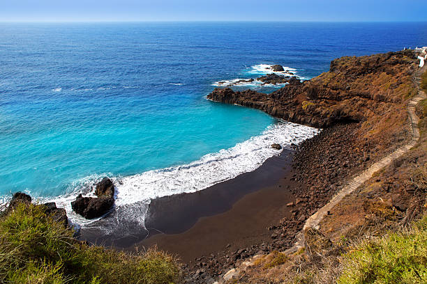 istock Beach el Bollullo black brown sand and aqua water 178593148