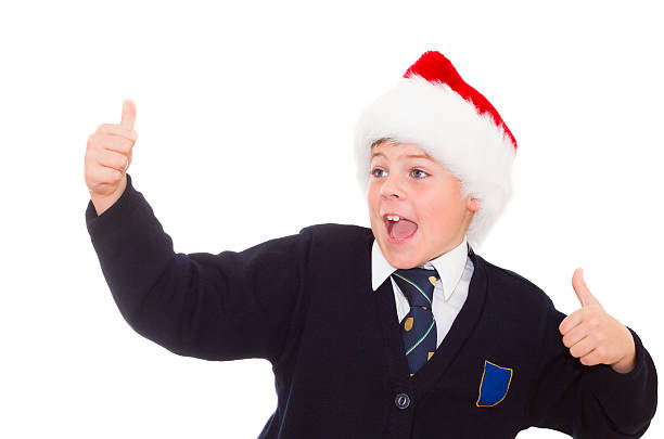 Happy smiling school boy stock photo