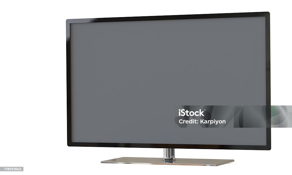 Televisão lcd de tela plana led de tela isolada no branco - Foto de stock de Alto - Descrição Geral royalty-free