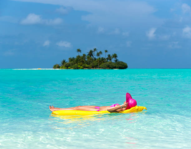 istock Woman on an air mattress 178593895
