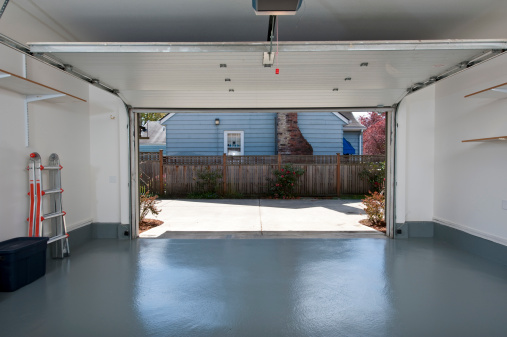 Interior of a clean garage in a house