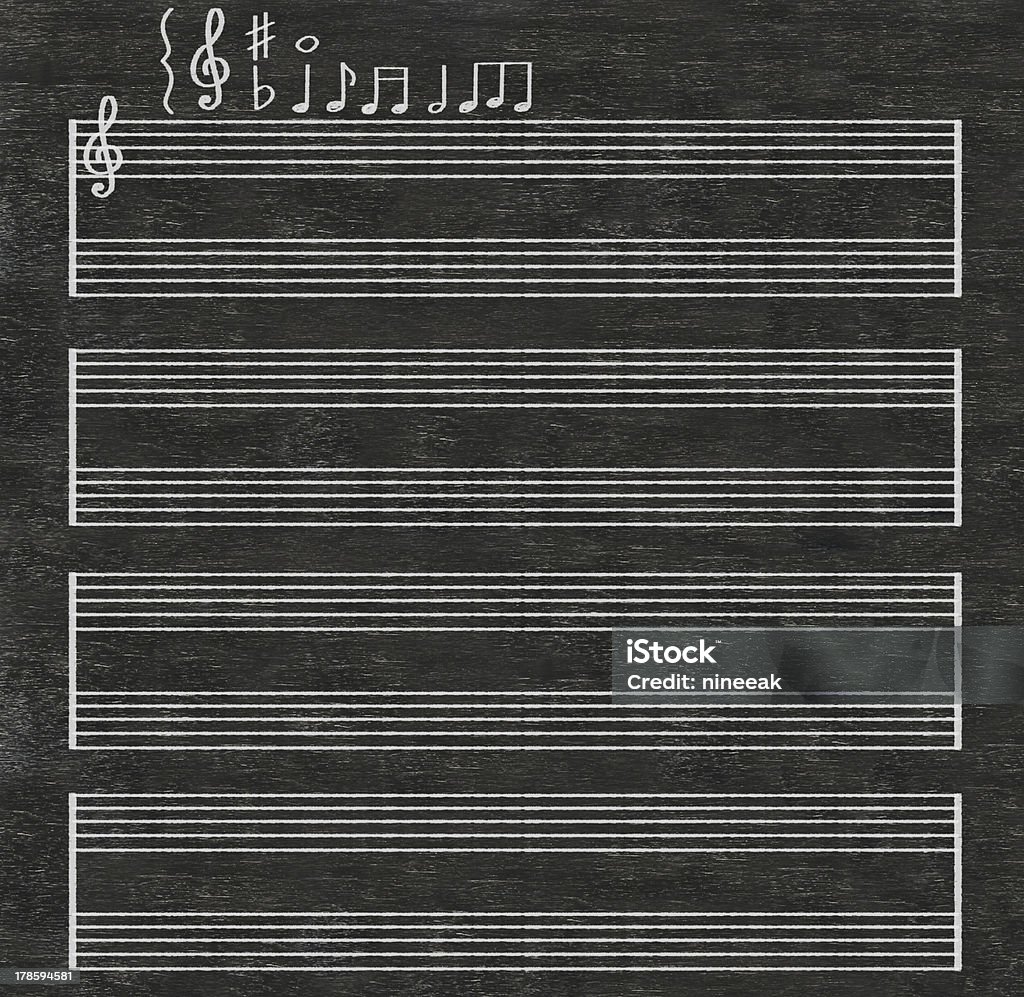 맹검액 참고 음악 시트에 blackboard - 로열티 프리 공란 스톡 사진
