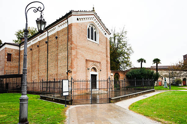 Padua, Italy - January 17, 2022: Inside Scrovegni Chapel with 14th century frescoes by Giotto. The UNESCO World Heritage Site was completed around 1305.