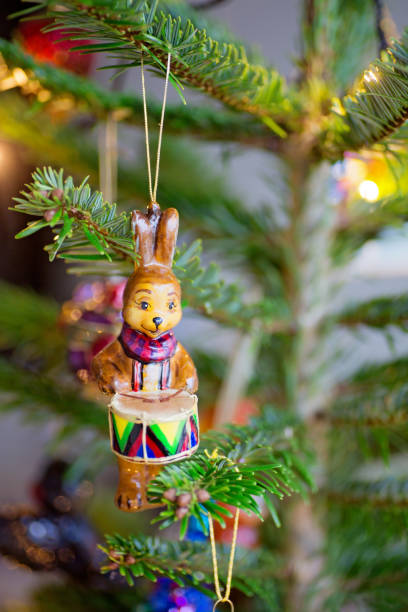 istock Beautiful Christmas decorations - Bunny with a drum 1785948083