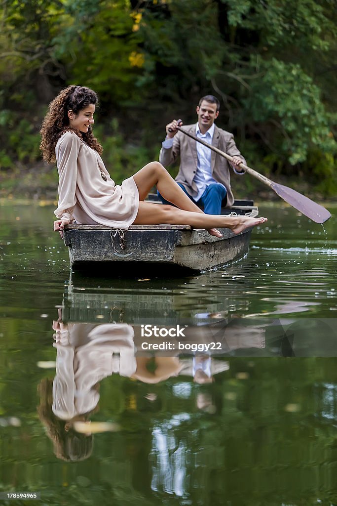 Casal no barco - Royalty-free Adulto Foto de stock