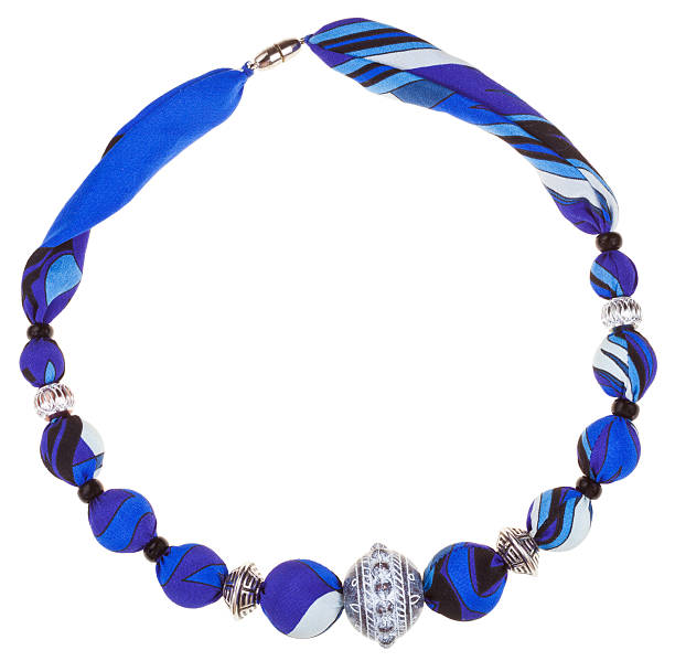 istock handmade blue silk and metal ball necklace 178595370