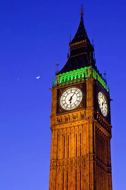Photo of Big Ben with the Moon and Venus
