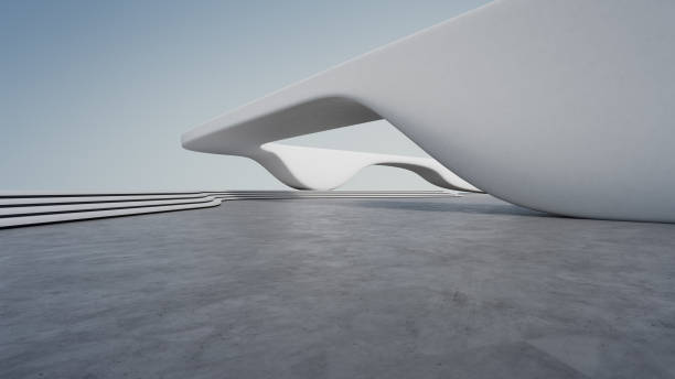 istock Abstract architecture design of modern building. Empty parking area floor and concrete structure. 1785956972