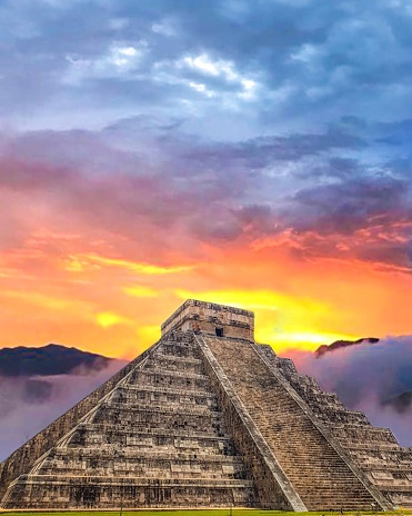 one of the 7 wonders of the world, in a beautiful sunrise
