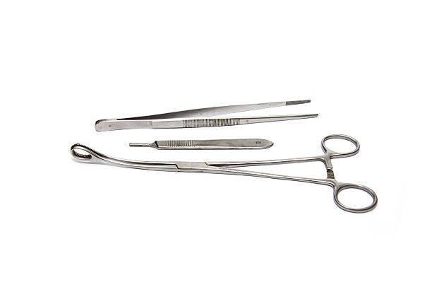 istock Medical Scissors over the white background 178597216