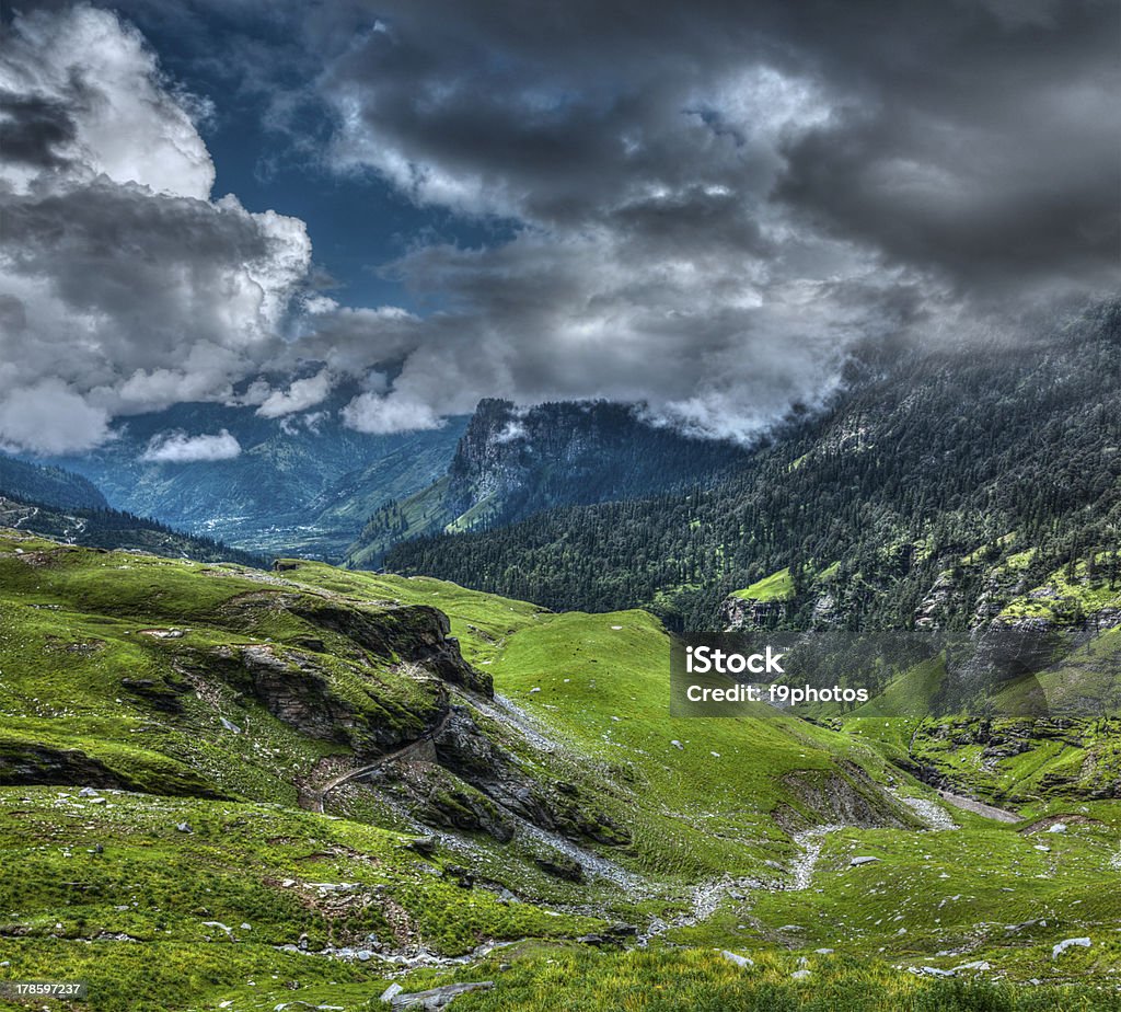 Mountain landscape in Himalayas Mountain landscape in Himalayas. Kullu valley, Himachal Pradesh, India Asia Stock Photo
