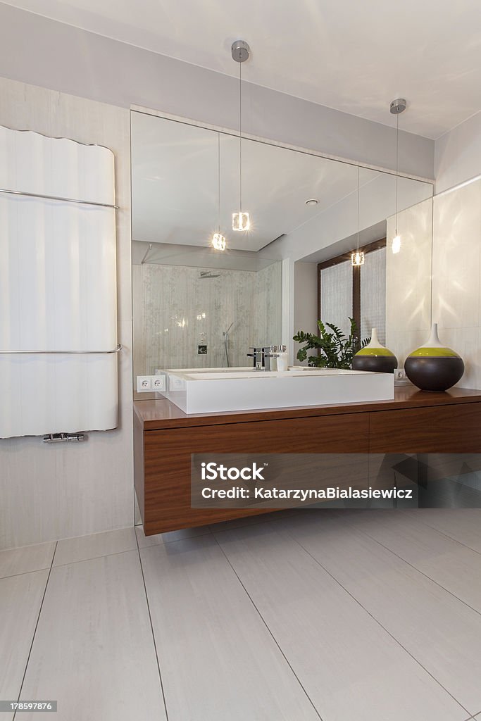 Ruby house - modern wash basin Ruby house - modern and rectangular vessel basin Architecture Stock Photo