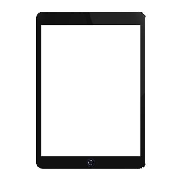 nero il touchscreen tablet con schermo bianco - tablet foto e immagini stock