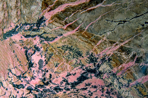 Macro detail of the folded schist metamorphic rock