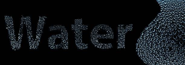 istock Water made of drops, background on black 178599644