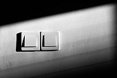 Light switch, Shadow on the white wall
