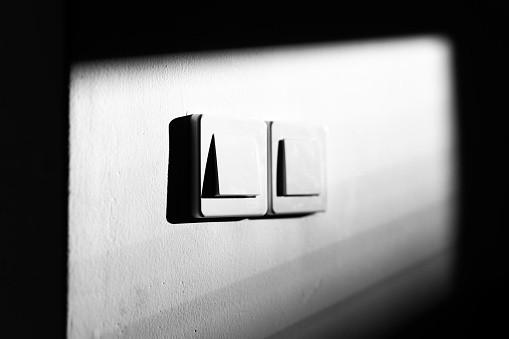 Light switch, Shadow on the white wall