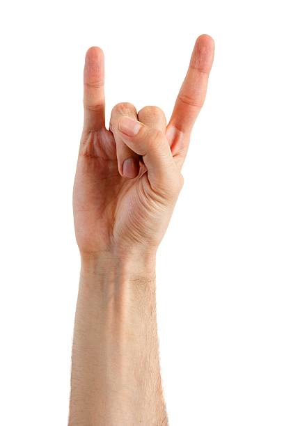 istock Hand Metal music sign. isolated on white background 178600857