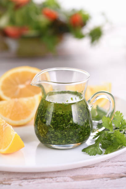 istock Green sauce, seasoning for salad 1786014324