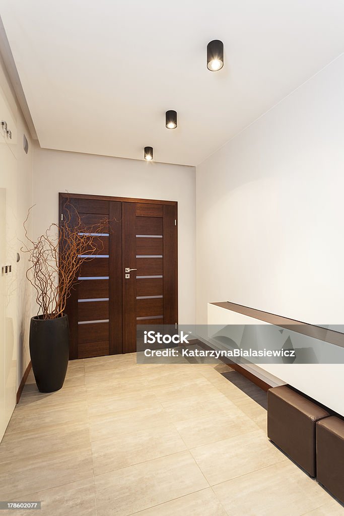 Grand design - corridor Grand design - corridor and main door Apartment Stock Photo