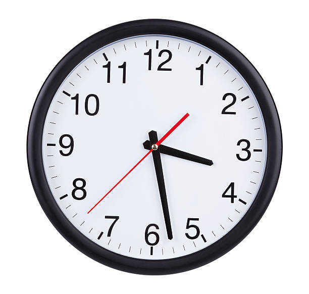 istock Office clock shows half of the fourth 178602177