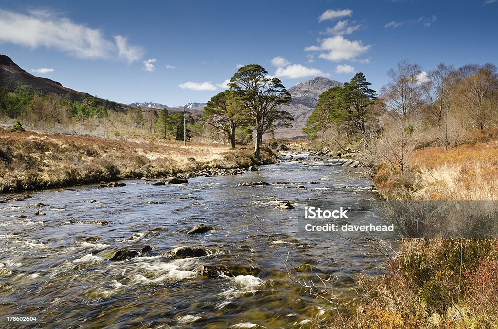 River A Ghairbhe The River A Ghairbhe flows from Loch Clair to Loch Maree through Glen Torridon Creag Dhubh Stock Photo