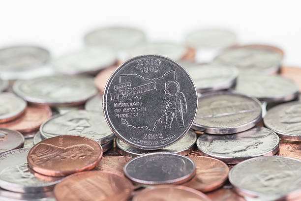 istock Ohio State Quarter with coins extreme close up 178602697