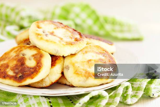 Cottage Cheese Pancakes With Raisin Stock Photo - Download Image Now - Baked Pastry Item, Berry Fruit, Breakfast