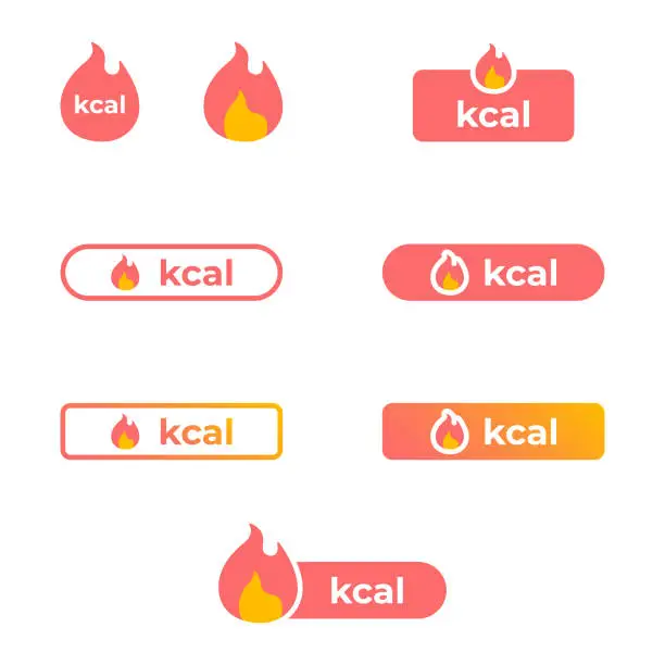 Vector illustration of Kcal Icon Set Vector Design.