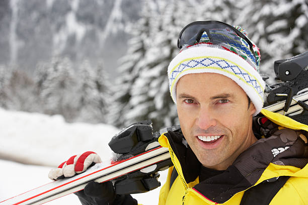 istock Middle Aged Man On Ski Holiday In Mountains 178605230