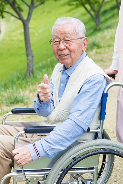 istock Japanese senior man in the field 178605384