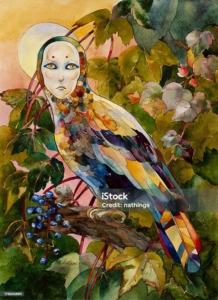 Мифических птица - Стоковые иллюстрации Сюрреалистический роялти-фри