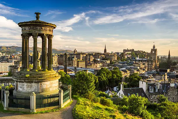 Beautiful view of the city of Edinburgh.