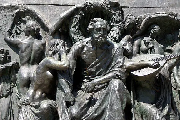 Basalt sculpture of the master Ettore Ximenes.