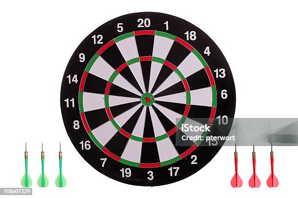 Dart Board With Arrows Stock Photo - Download Image Now - Accuracy, Aiming, Arrow - Bow and Arrow