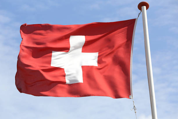 istock Swiss flag flying in the wind 1786088010