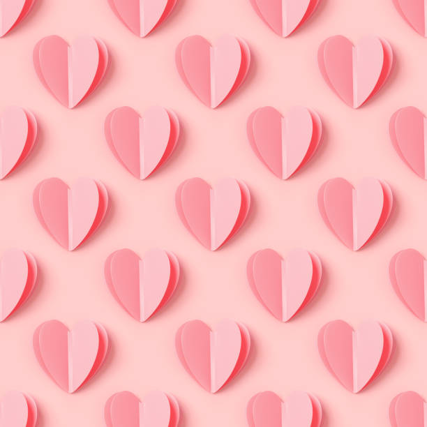 istock Pink hearts on pink color background, minimal trend seamless aesthetic pattern, pastel monochrome print as valentines day or wedding background. Hearts symbol of love, romantic holiday concept 1786104232