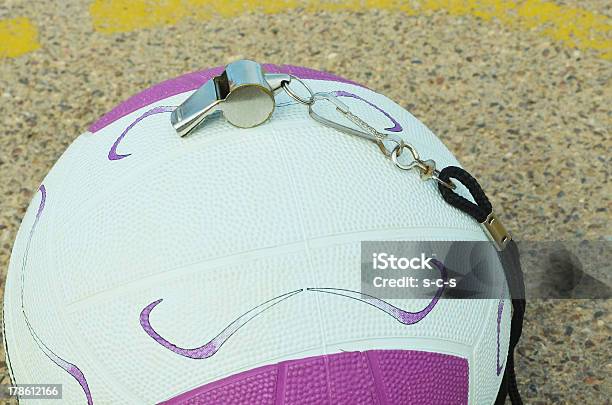 Netball And Whistle On A Court Stock Photo - Download Image Now - Australia, Netball, Achievement