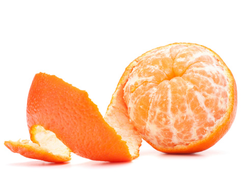 tangerine or mandarin fruit  on white background