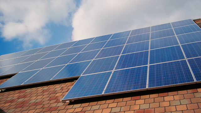 Solar panel installation on private countryside house